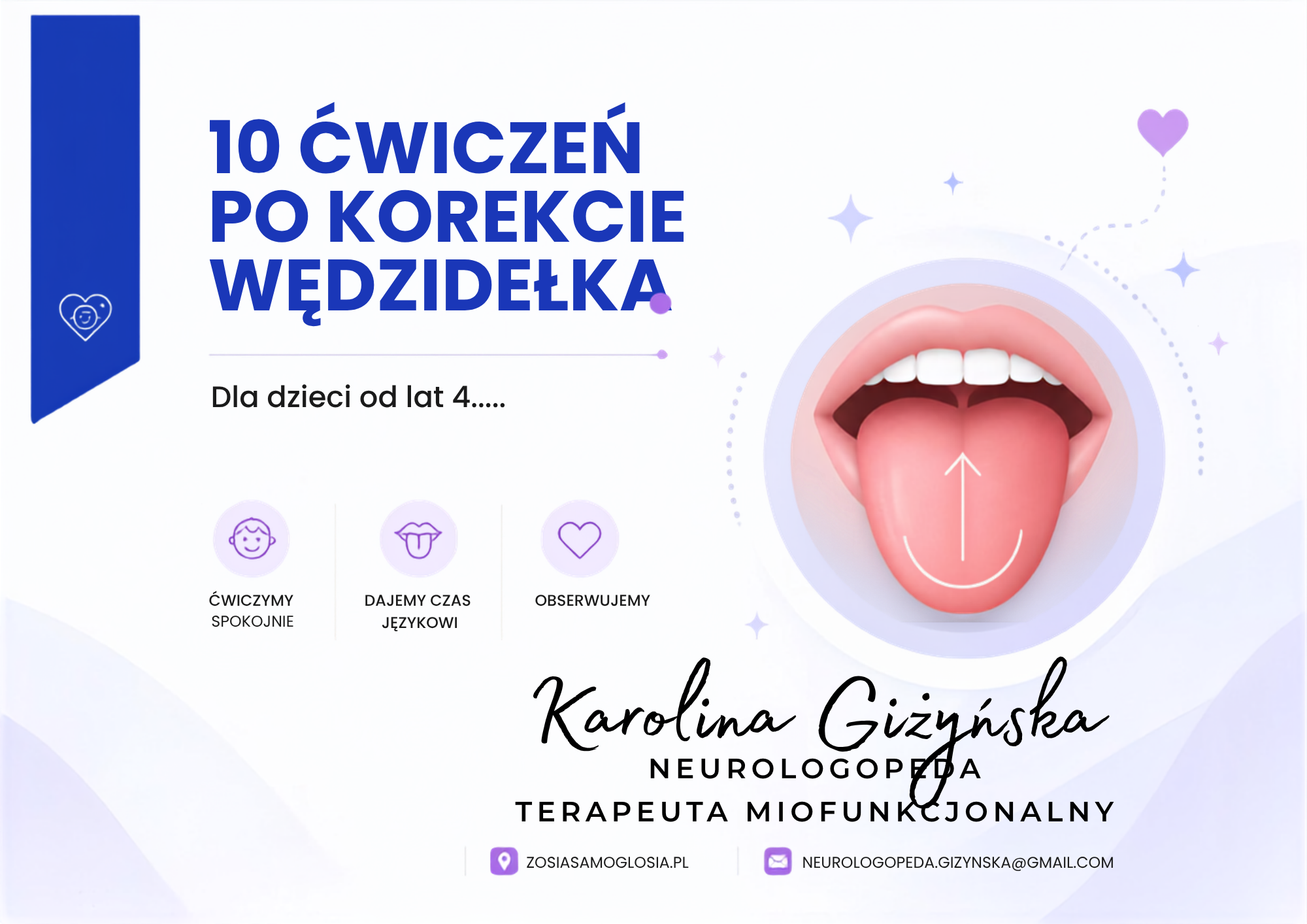 10 ćwiczeń po korekcie wędzidełka języka